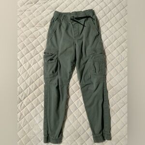 Boys Casual Cargo Jogger Pants - Olive Green